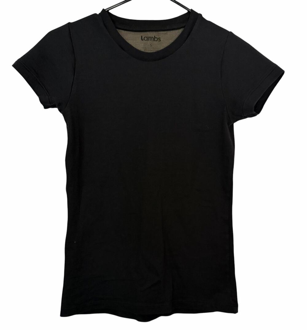 Lambs Wave Stopper Black Short Sleeve Crew Neck T-Shirt Women's EMF Blocking